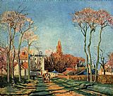 Camille Pissarro Entree du village de Voisins 1872 painting